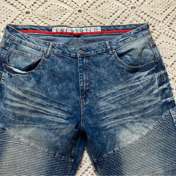 ENCRYPT DISTRESSED MEN JEANS SHORTS 44 jorts - Picture 2 of 8